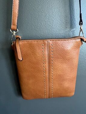 Montana west Leather Crossbody Bag with Stud Detail